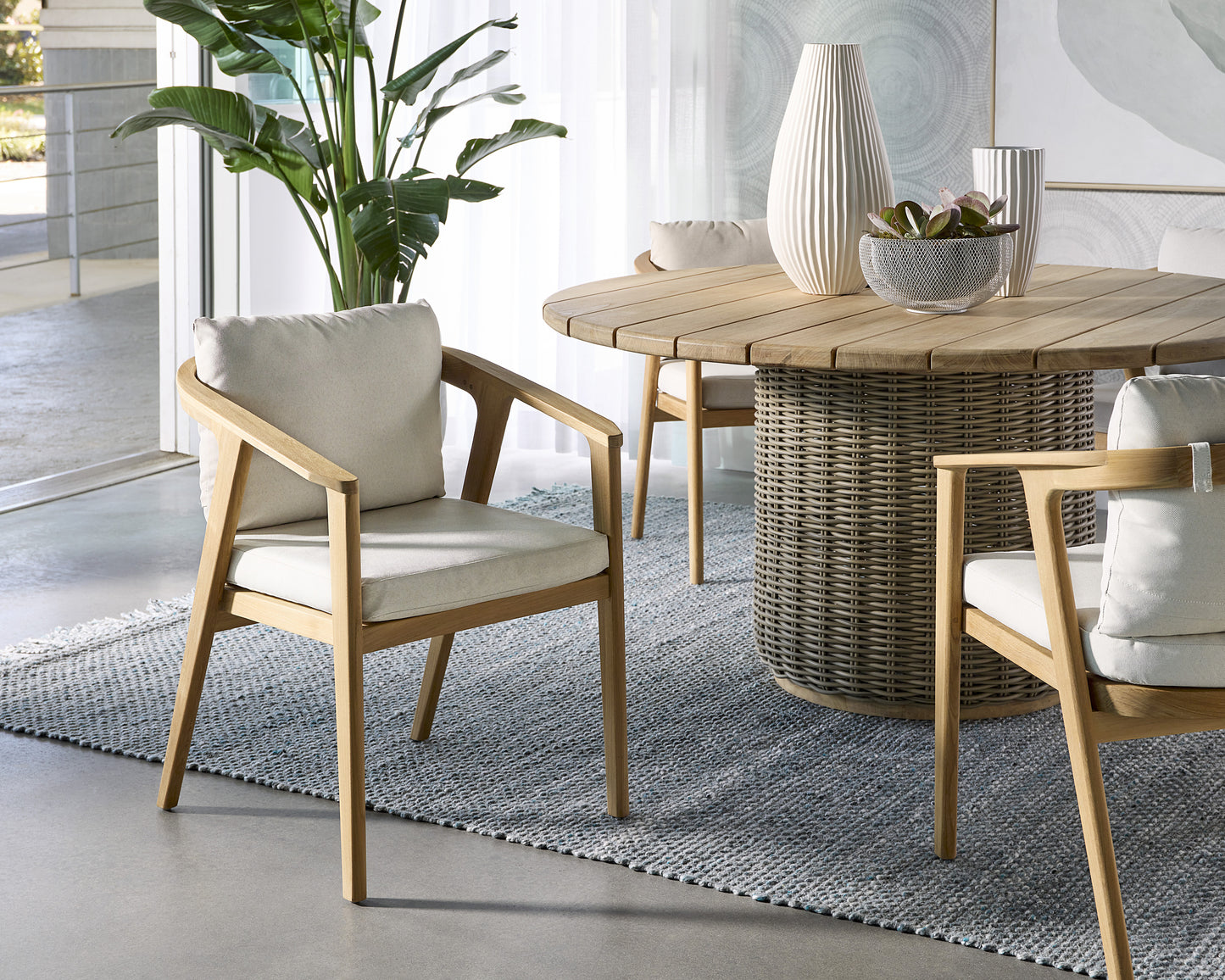 NAHLA CORALINE DINING ARMCHAIR - PALAZZO CREAM