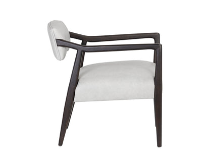 NAHLA KEAGAN LOUNGE CHAIR - SALOON LIGHT GREY LEATHER