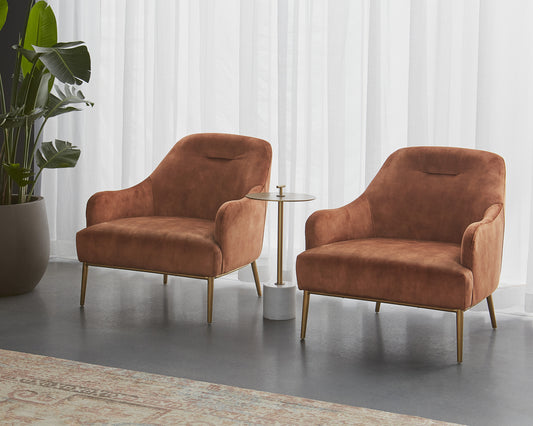 NAHLA CAMERON LOUNGE CHAIR - NONO RUST