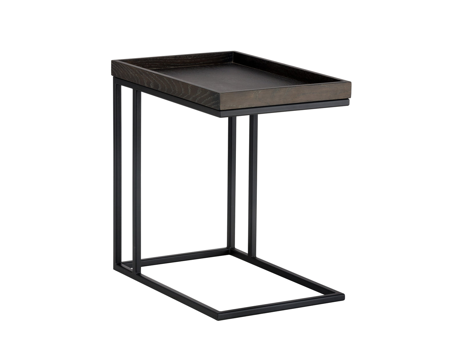 NAHLA ARDEN C-SHAPED SIDE TABLE - BLACK - CHARCOAL GREY
