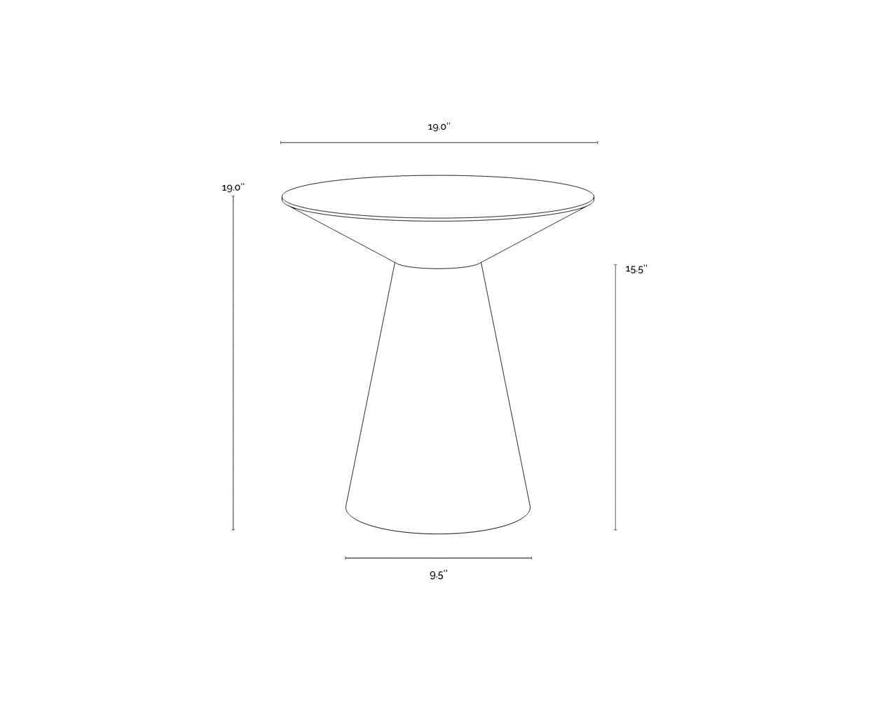 NAHLA CARMEL END TABLE - STAINLESS STEEL