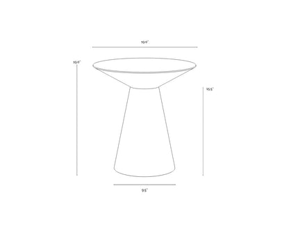 NAHLA CARMEL END TABLE - STAINLESS STEEL