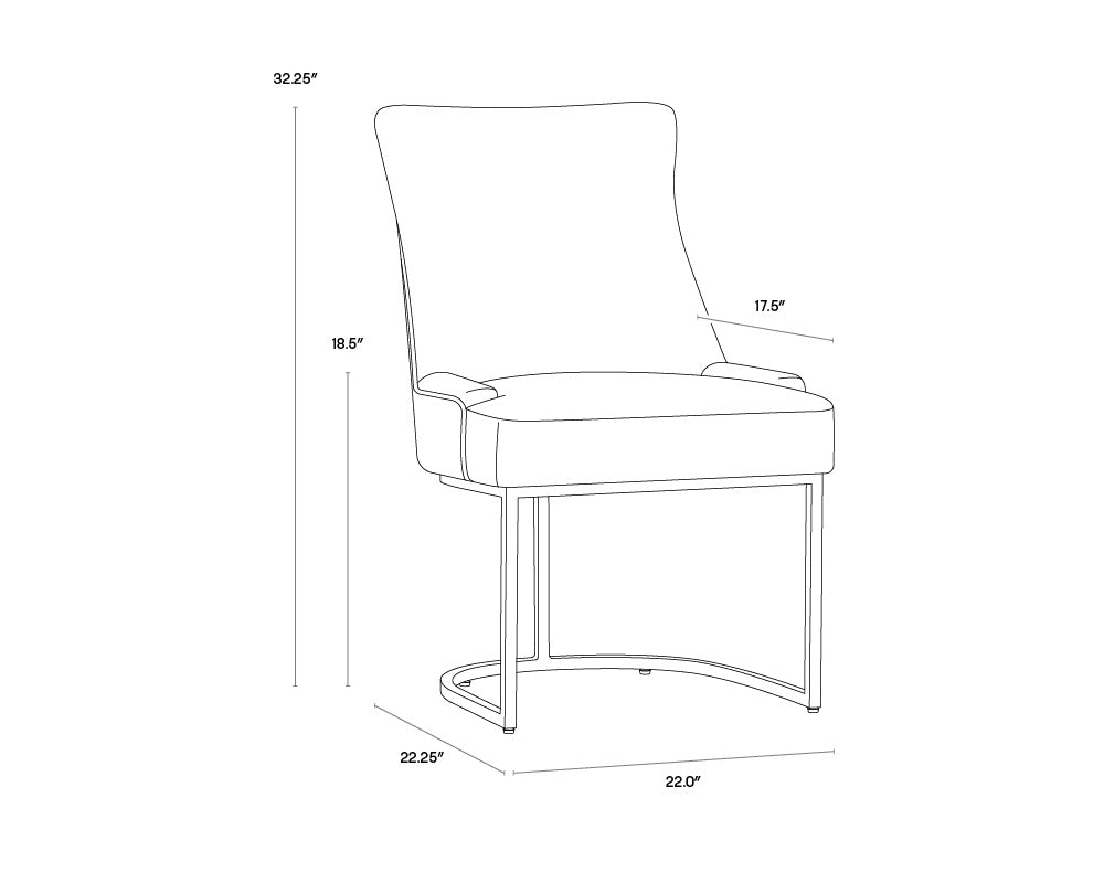 NAHLA FLORENCE DINING CHAIR - PICCOLO PROSECCO