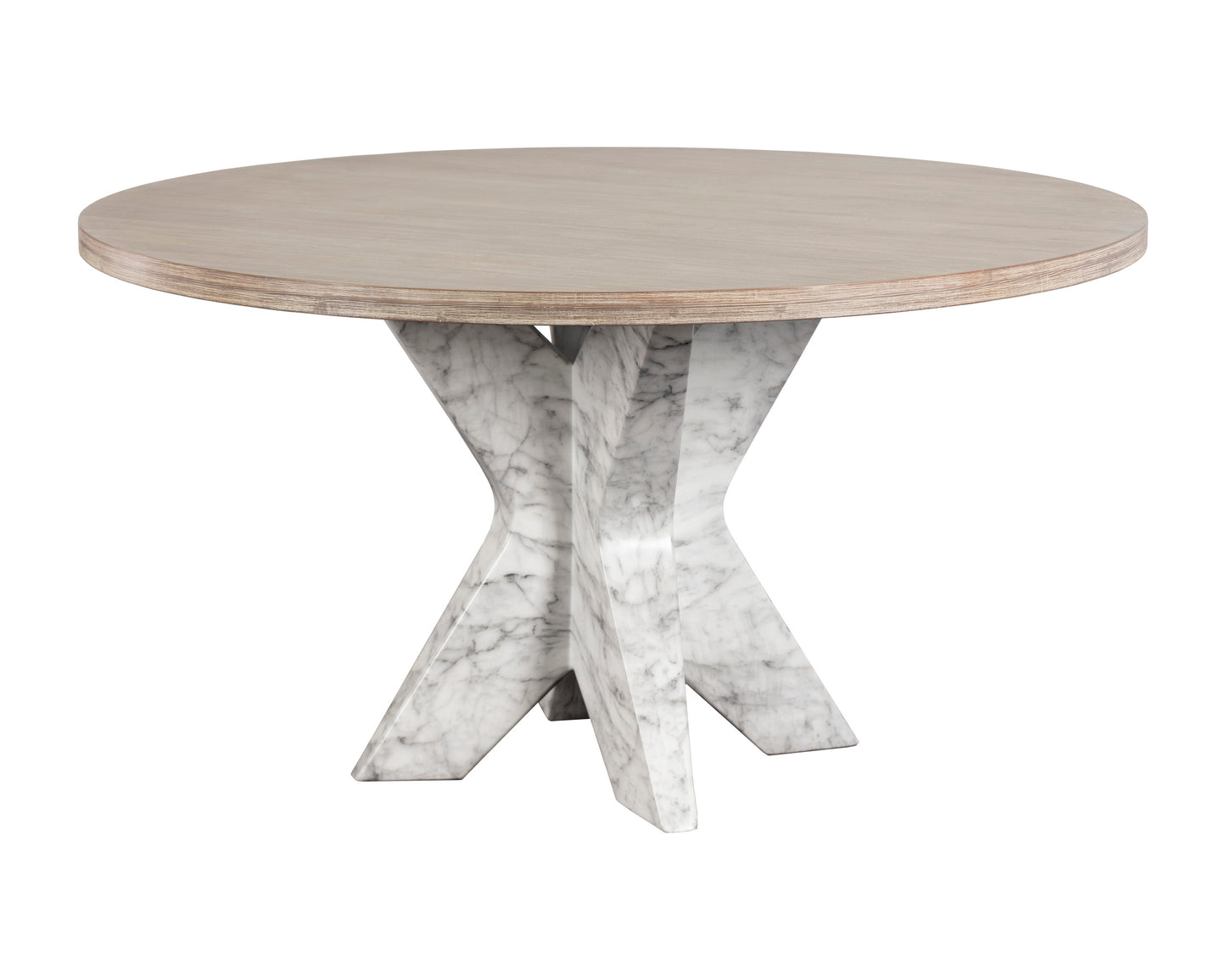 NAHLA CYPHER DINING TABLE BASE - MARBLE LOOK - WHITE