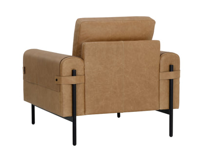 NAHLA CAMUS ARMCHAIR - LUDLOW SESAME LEATHER