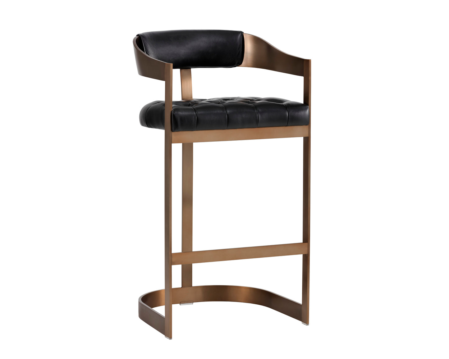 NAHLA BEAUMONT BARSTOOL - ANTIQUE BRASS - CANTINA BLACK