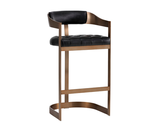 NAHLA BEAUMONT BARSTOOL - ANTIQUE BRASS - CANTINA BLACK