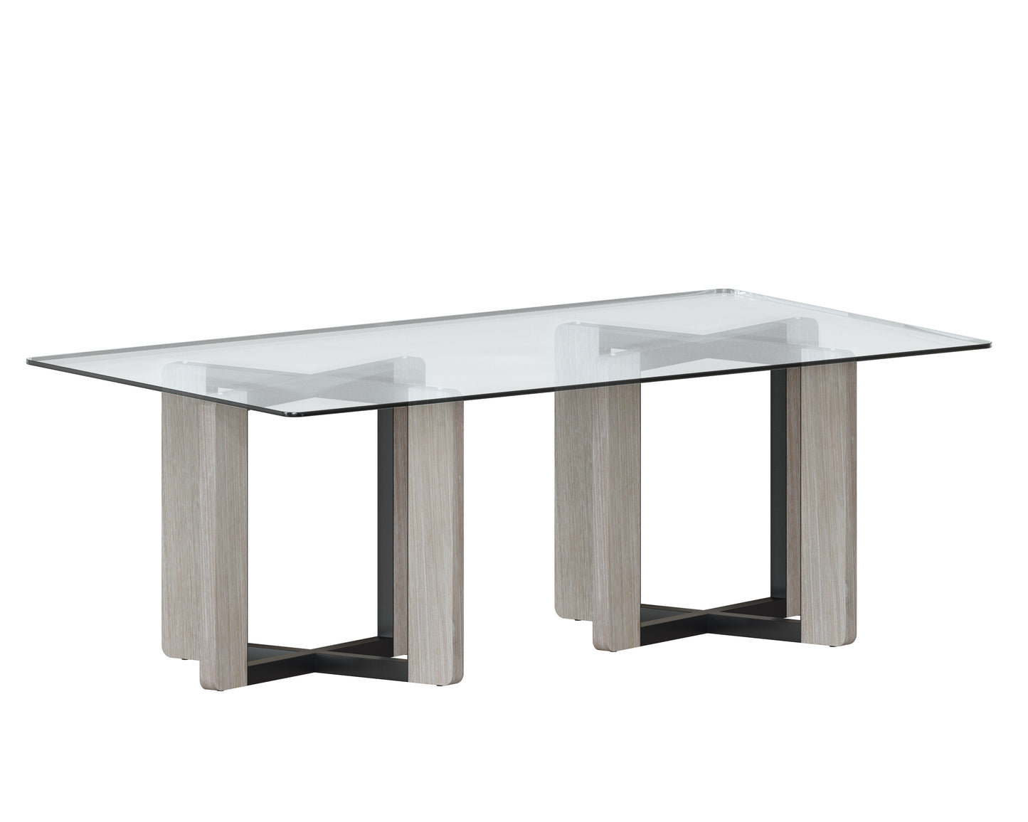 NAHLA GLASS DINING TABLE TOP - RECTANGULAR - CLEAR - 86.5"