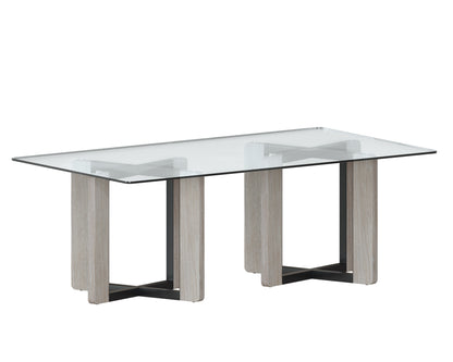 NAHLA GLASS DINING TABLE TOP - RECTANGULAR - CLEAR - 86.5"