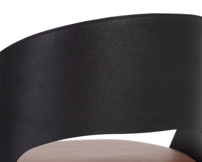 NAHLA DEZIRAE BARSTOOL - BLACK - COGNAC LEATHER