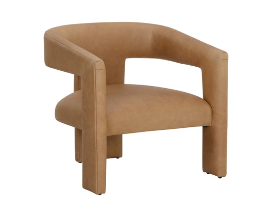NAHLA COBOURG LOUNGE CHAIR - LUDLOW SESAME LEATHER