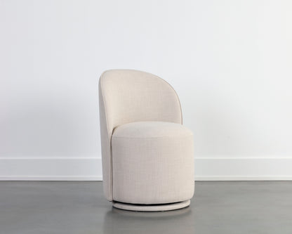 NAHLA CAVOLI SWIVEL DINING CHAIR - EFFIE LINEN