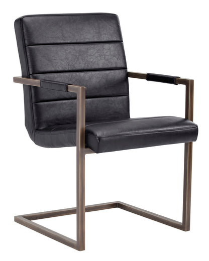 NAHLA JAFAR DINING ARMCHAIR - VINTAGE BLACK