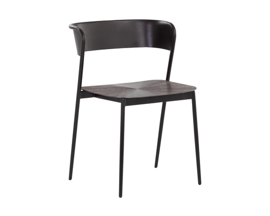 NAHLA KEANU DINING CHAIR - GUNMETAL