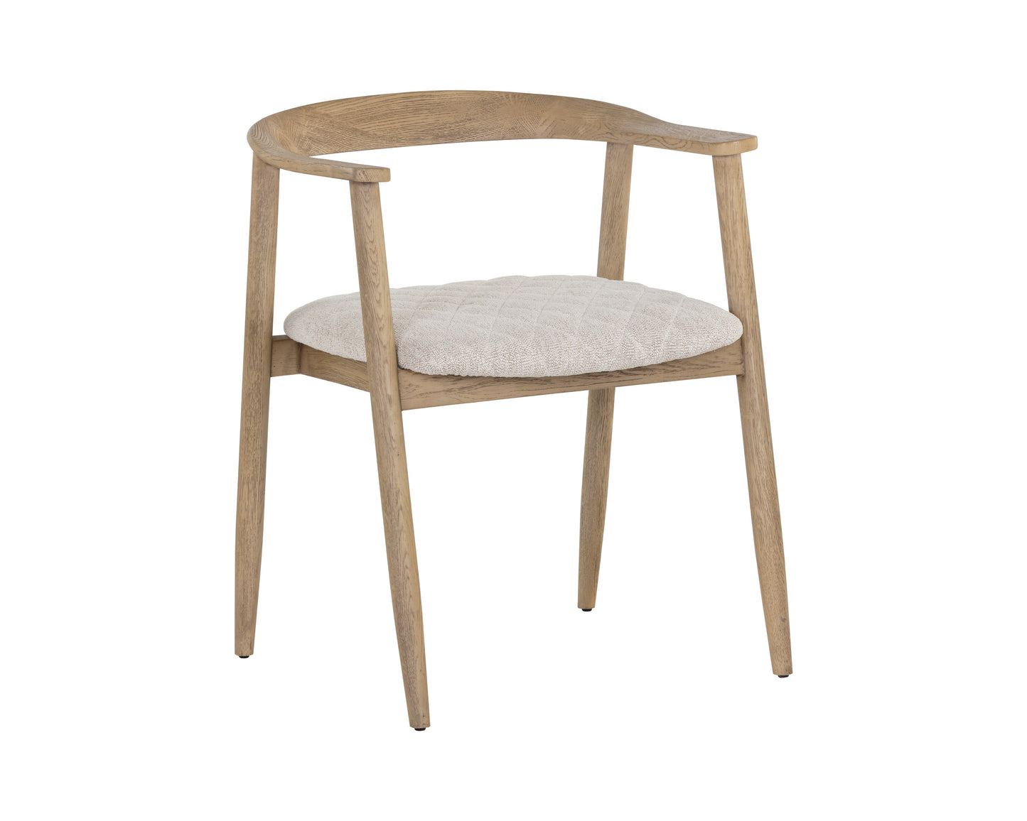 NAHLA JEREMY DINING ARMCHAIR - WEATHERED OAK - DOVE CREAM