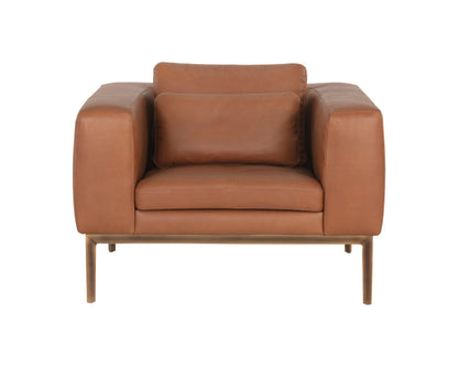 NAHLA BURR ARMCHAIR - BEHIKE SADDLE LEATHER
