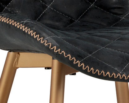 NAHLA LYLA DINING CHAIR - CHAMPAGNE GOLD - ANTIQUE BLACK