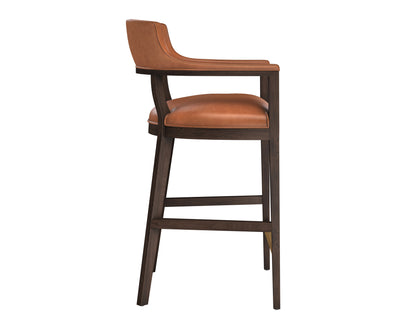 NAHLA BRYLEA BARSTOOL - BROWN - SHALIMAR TOBACCO LEATHER