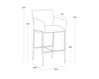 NAHLA GESA BARSTOOL - POLO CLUB KOHL GREY