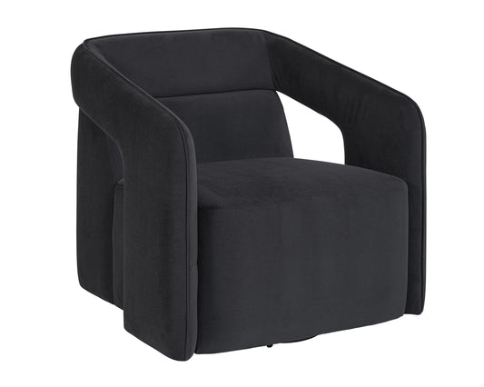 NAHLA KENDRICK SWIVEL LOUNGE CHAIR - ABBINGTON BLACK