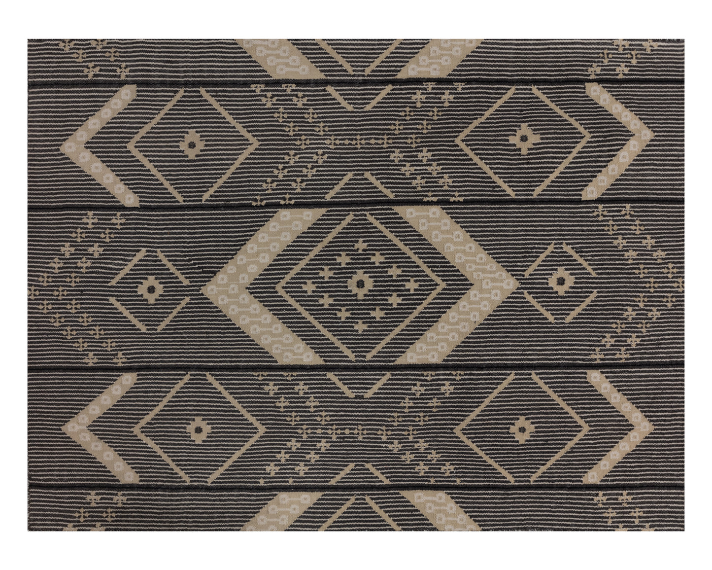 NAHLA ASANA HAND-WOVEN RUG - BLACK / TAN - 9' X 12'