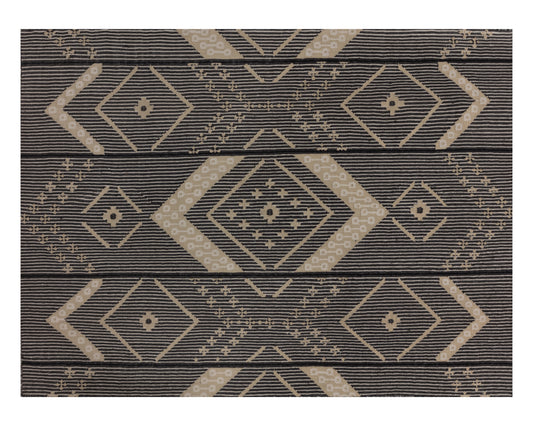 NAHLA ASANA HAND-WOVEN RUG - BLACK / TAN - 9' X 12'