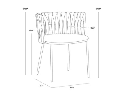 NAHLA SARAI DINING ARMCHAIR - BELFAST HEATHER GREY