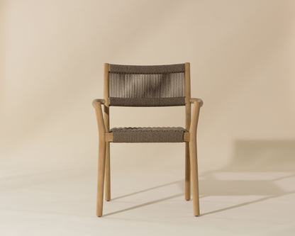 NAHLA KAVALA STACKABLE DINING ARMCHAIR - NATURAL