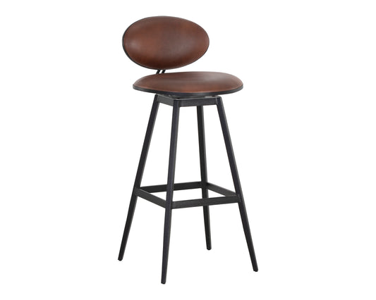 NAHLA EMBER SWIVEL BARSTOOL - BRAVO COGNAC