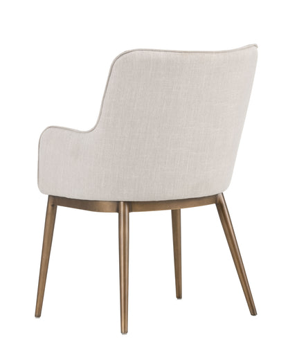 NAHLA FRANKLIN DINING ARMCHAIR - BEIGE LINEN