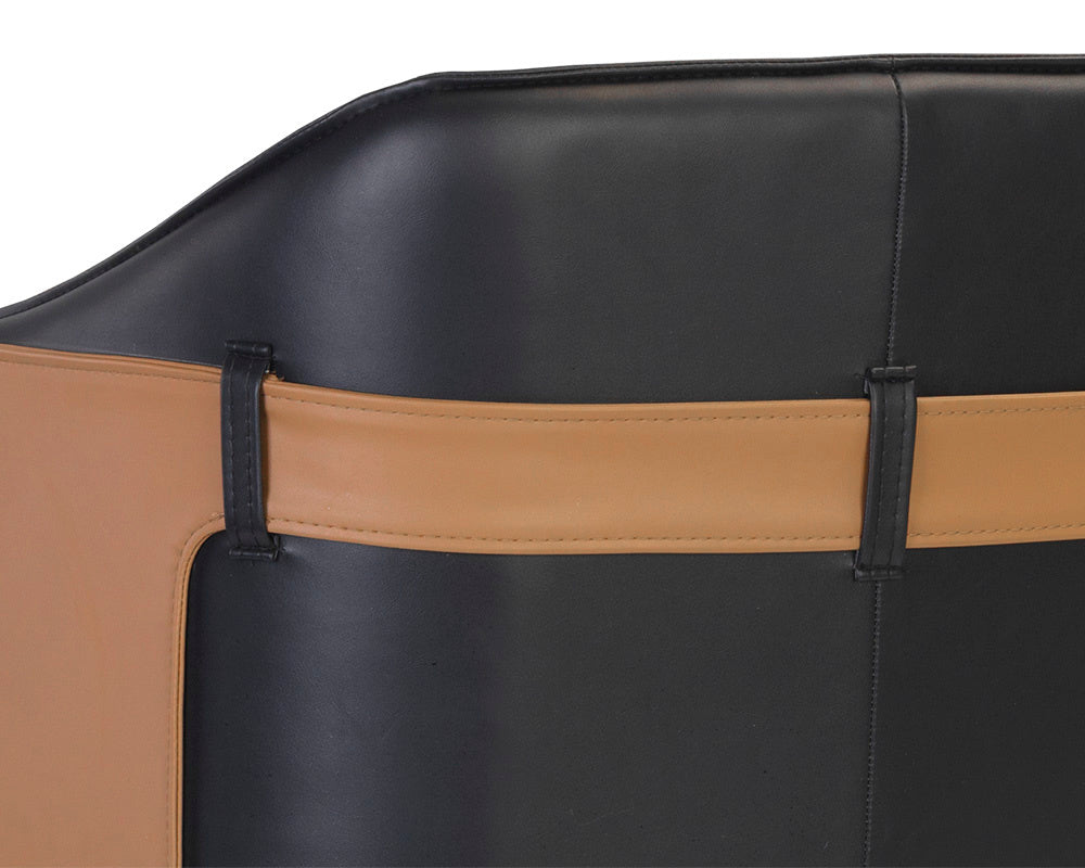 NAHLA CHRISTIAN COUNTER STOOL - NAPA BLACK / NAPA COGNAC