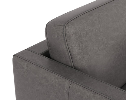 NAHLA KARMELO ARMCHAIR - VINTAGE CHARCOAL LEATHER