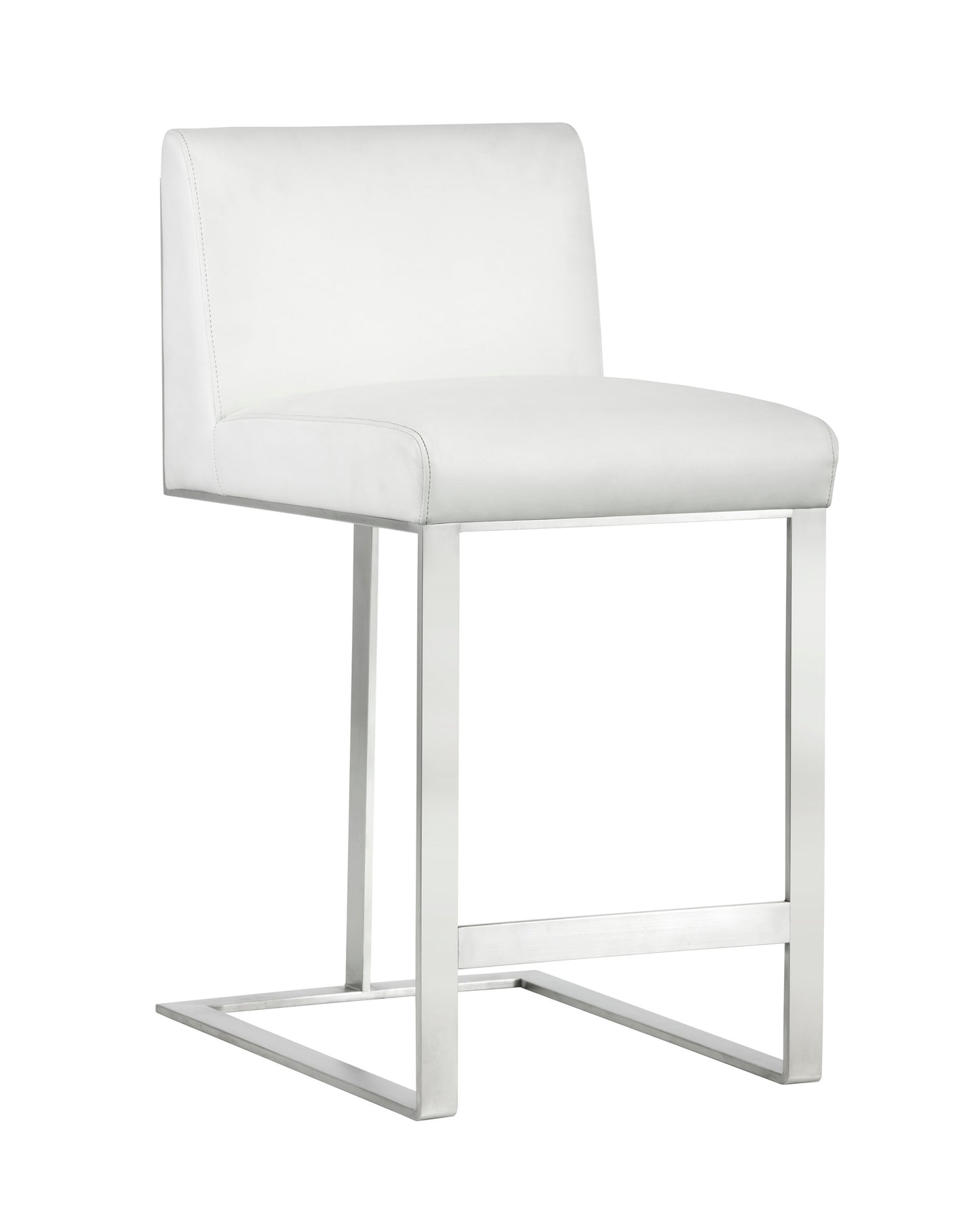 NAHLA DEAN COUNTER STOOL - STAINLESS STEEL - CANTINA WHITE