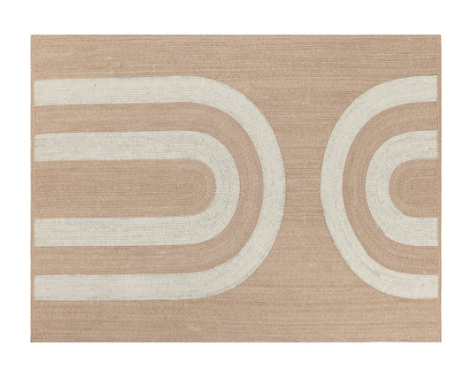 NAHLA DERBY HAND-WOVEN RUG - SAND / CREAM - 9' X 12'