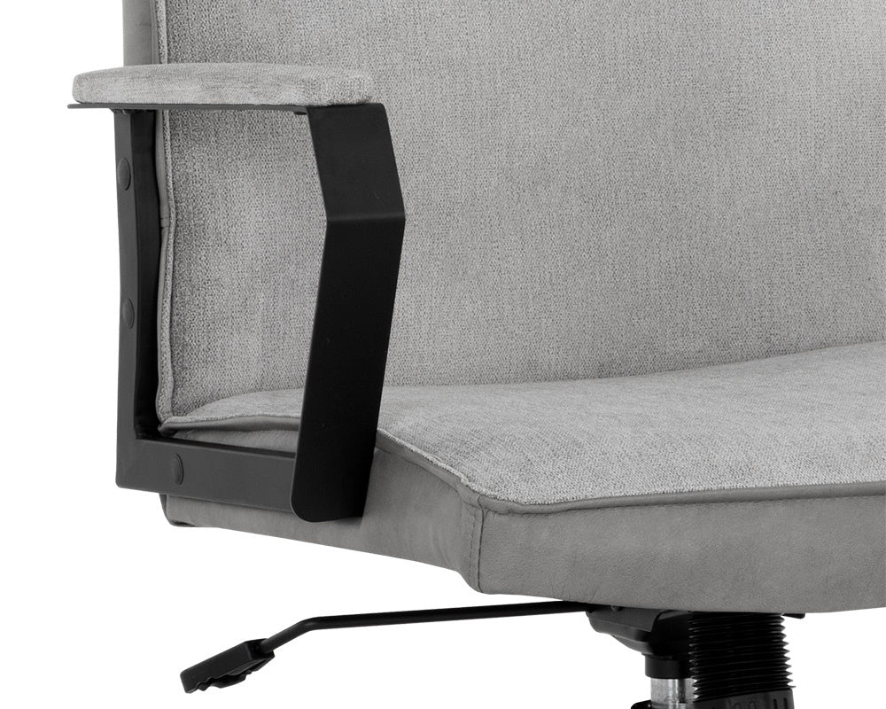 NAHLA SWANSON OFFICE CHAIR - POLO CLUB STONE / BRAVO METAL