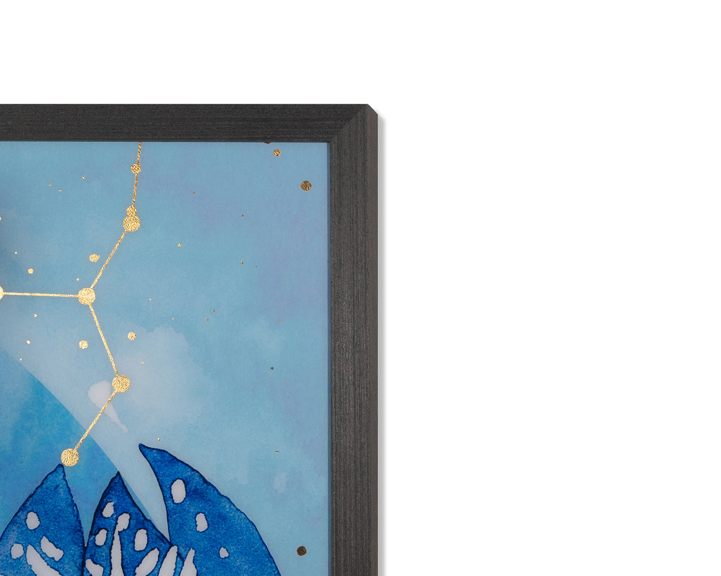 NAHLA BLUE HERON - 48" X 48" - CHARCOAL FRAME