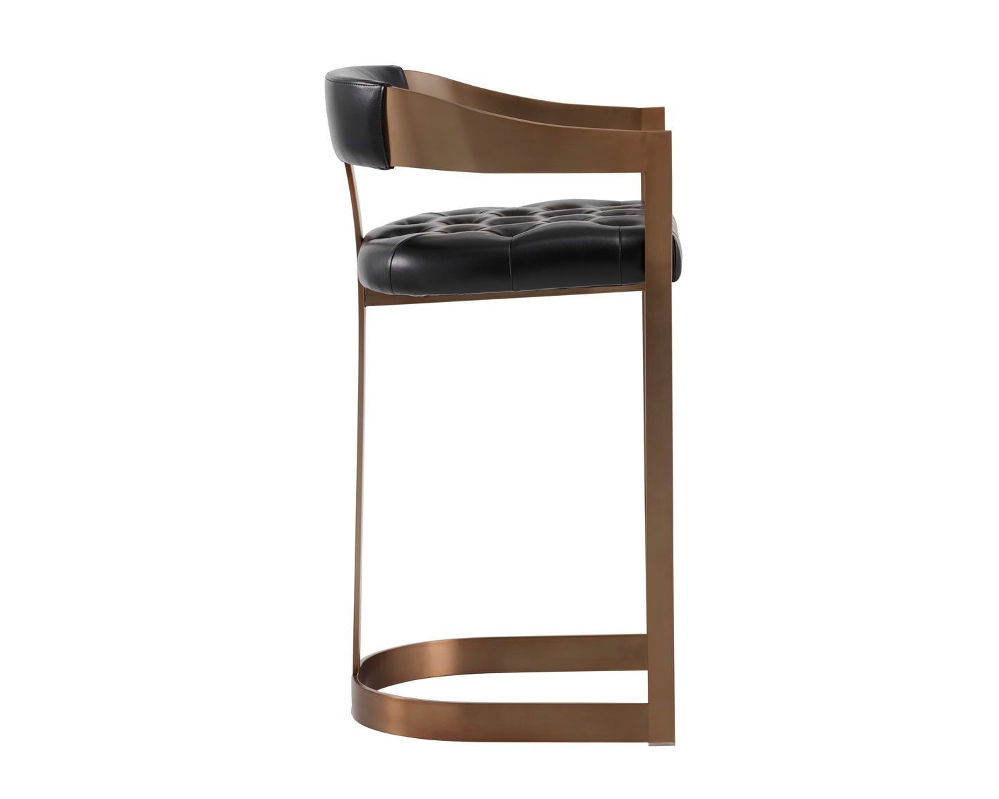 NAHLA BEAUMONT BARSTOOL - ANTIQUE BRASS - CANTINA BLACK