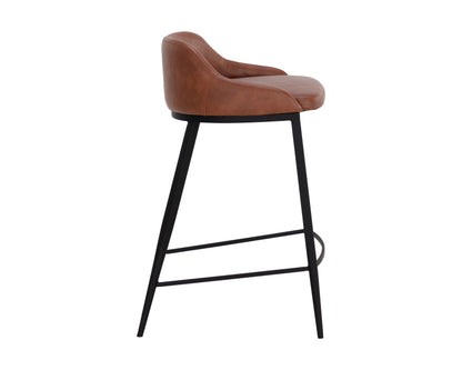 NAHLA ASTRA COUNTER STOOL - BLACK - CINNAMON BROWN