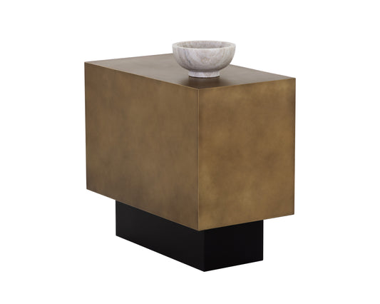 NAHLA BLAKELY SIDE TABLE - ANTIQUE BRASS