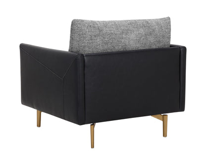 NAHLA ASHI ARMCHAIR - NASH ZEBRA / COAL BLACK