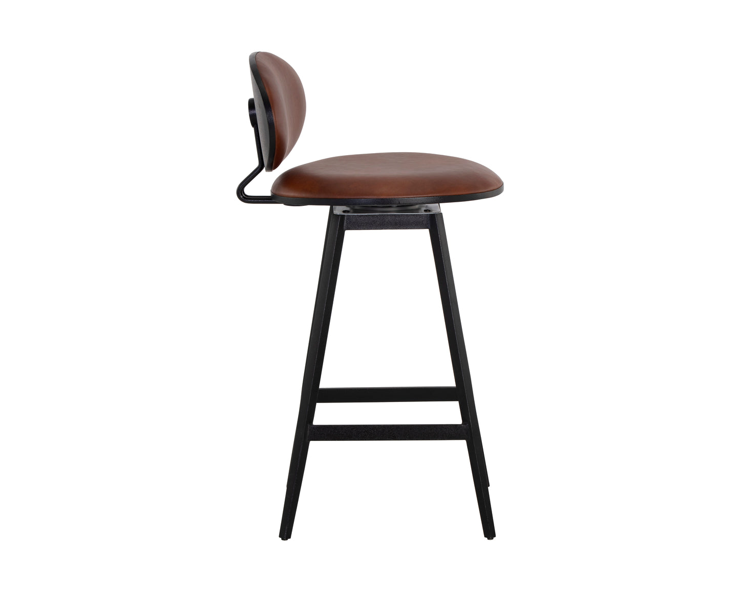 NAHLA EMBER SWIVEL COUNTER STOOL - BRAVO COGNAC