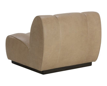NAHLA BLAISE SWIVEL LOUNGE CHAIR - SAHARA SAND LEATHER