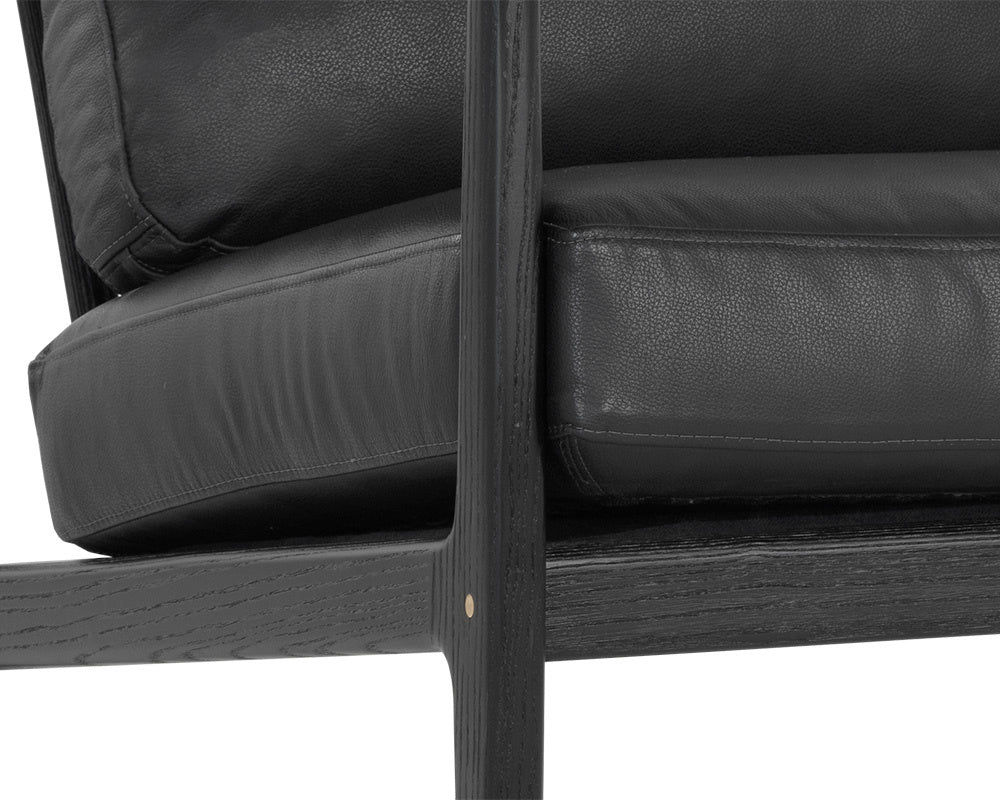 NAHLA GILMORE LOUNGE CHAIR - BLACK - BLACK LEATHER