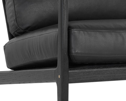 NAHLA GILMORE LOUNGE CHAIR - BLACK - BLACK LEATHER