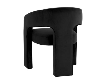 NAHLA ISIDORE DINING ARMCHAIR - ABBINGTON BLACK