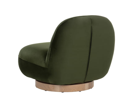 NAHLA FRANZE SWIVEL LOUNGE CHAIR - MOSS GREEN