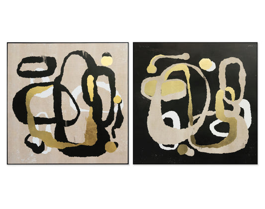 NAHLA FUN AND WHIMSY (SET OF 2) - 48" X 48" - BLACK FLOATER FRAME