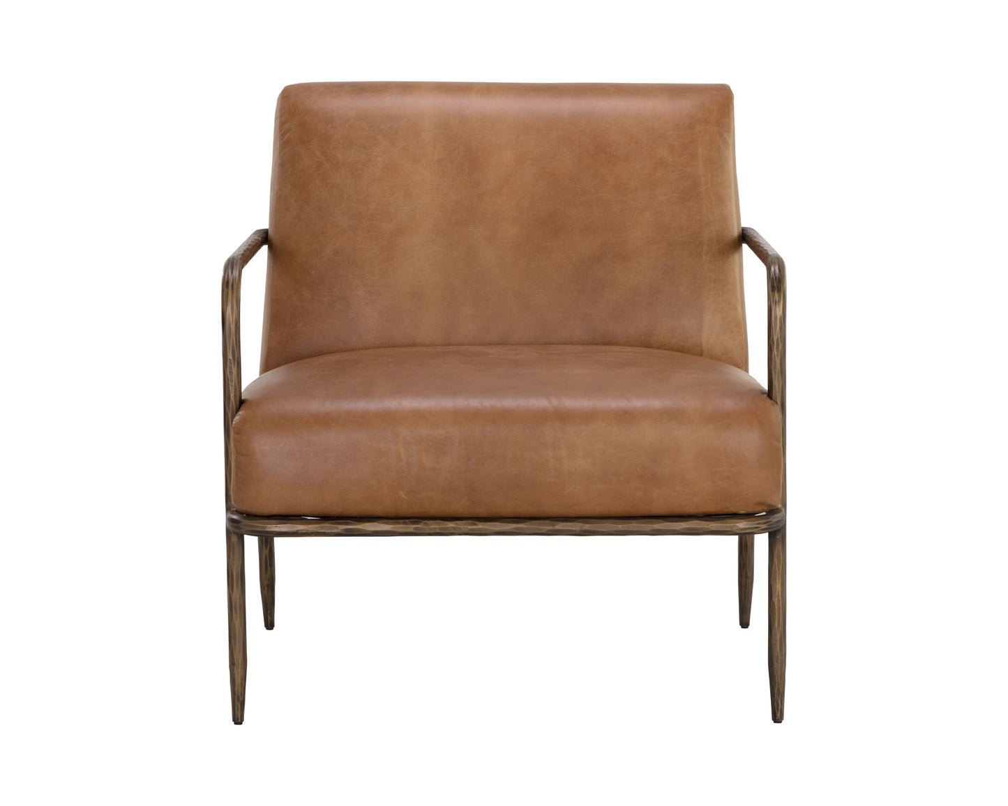 NAHLA LATHAN LOUNGE CHAIR - TAN LEATHER
