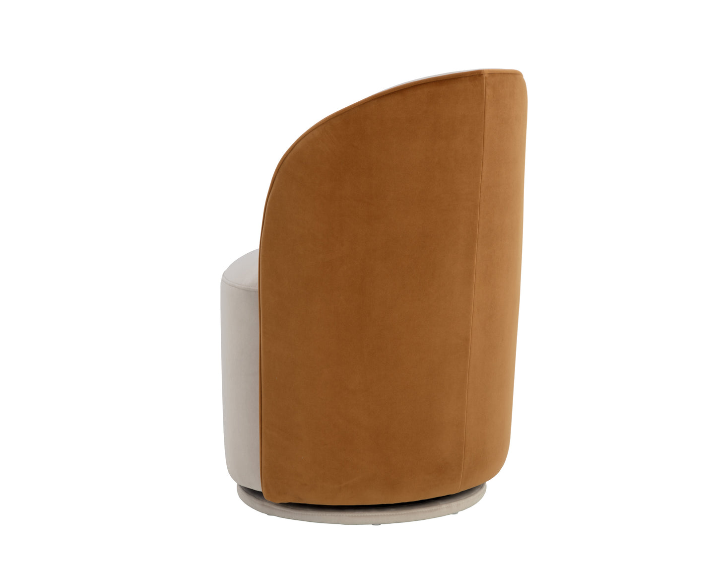 NAHLA CAVOLI SWIVEL DINING CHAIR - MEG TAUPE / MEG GOLD