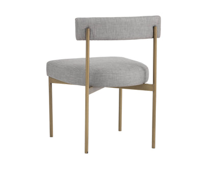 NAHLA SENECA DINING CHAIR - ANTIQUE BRASS - ARENA CEMENT